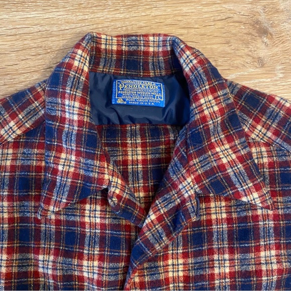 Vintage 60s Pendleton Woolen Mills Wool Flannel Large | Cabincore Lumberjack - Picture 4 of 7